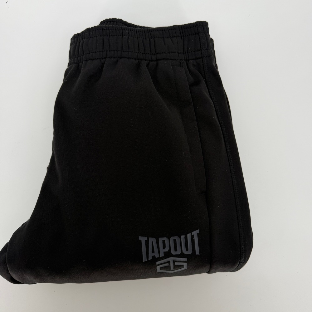 Tapout Mens Jogger Black Fleece Lined Activewear Training Sweatpants Medium